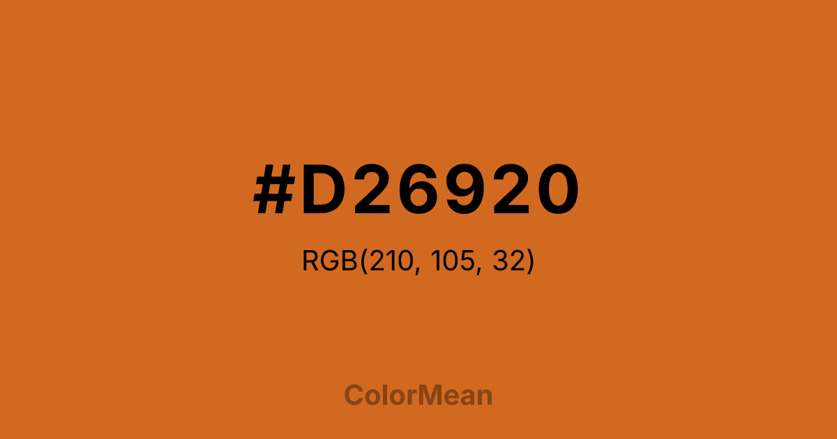 #D26920 color swatch