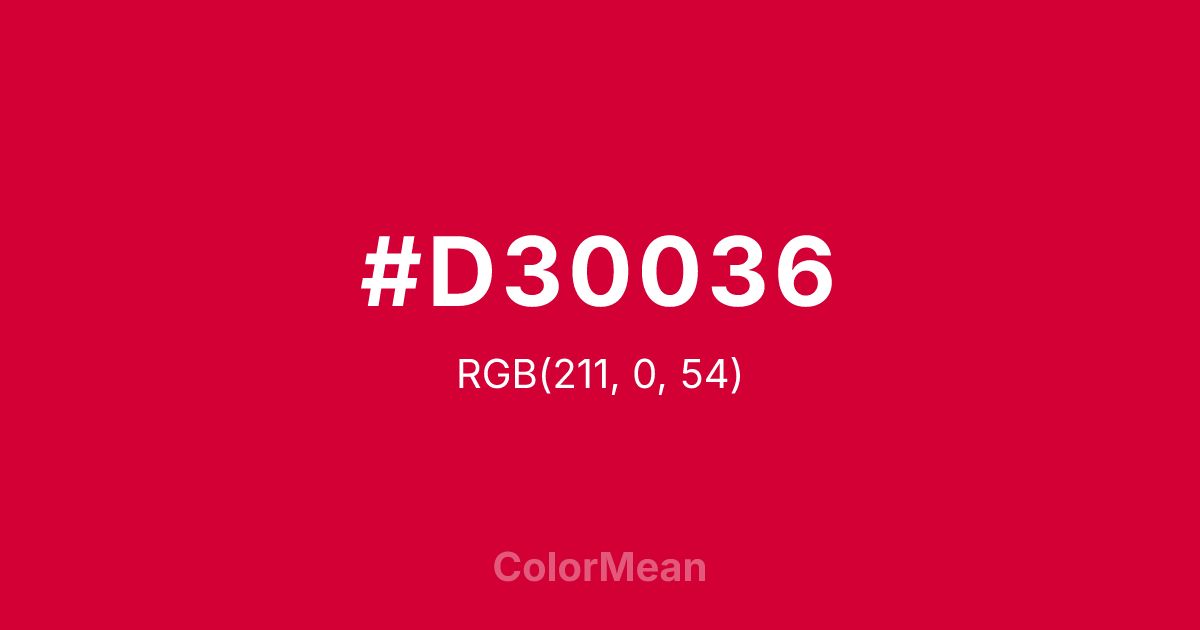 #D30036 color swatch
