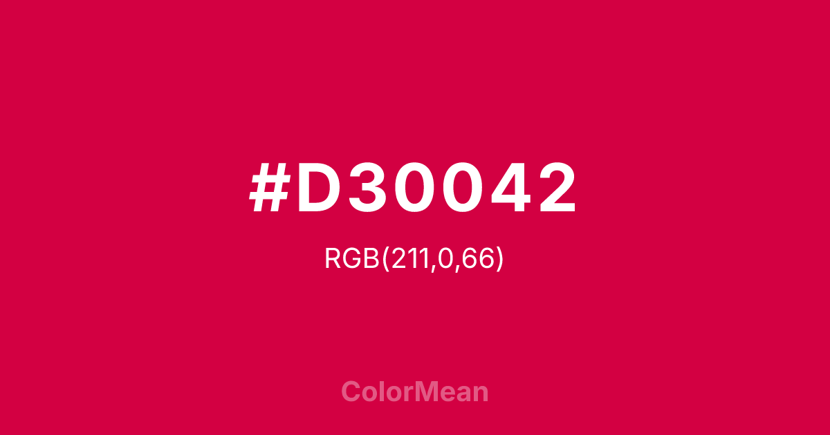 #D30042 color swatch