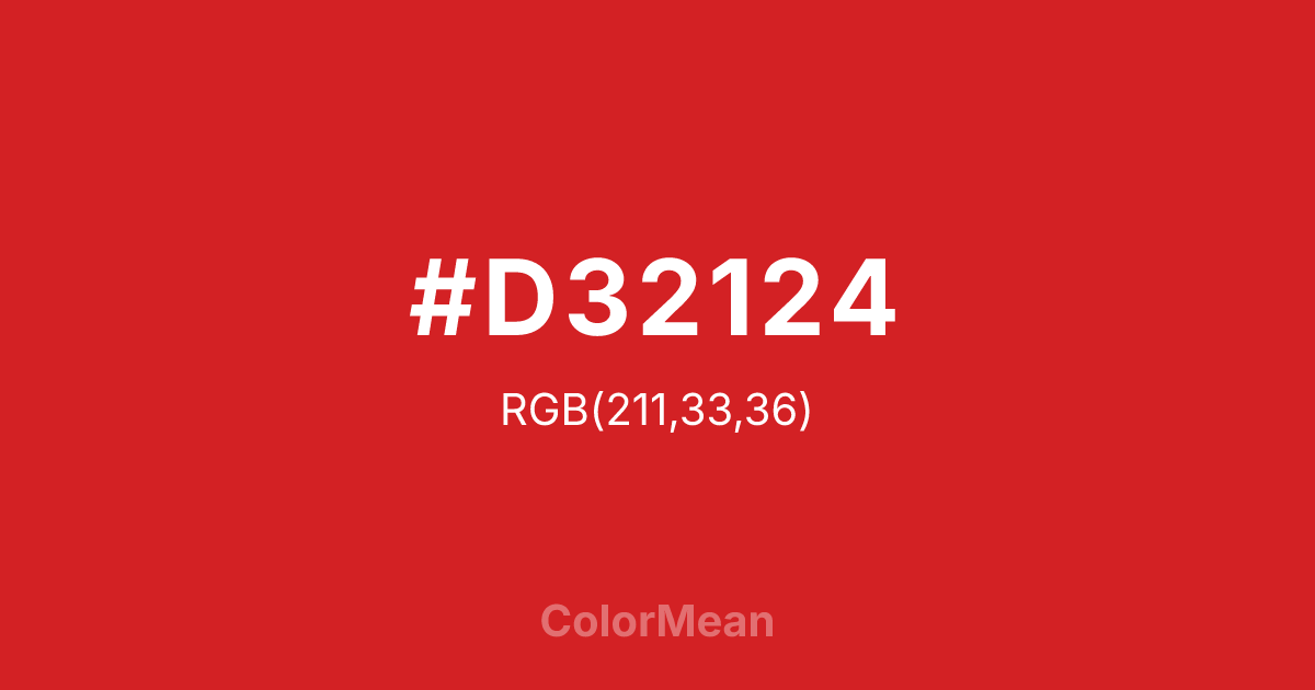 #D32124 color swatch