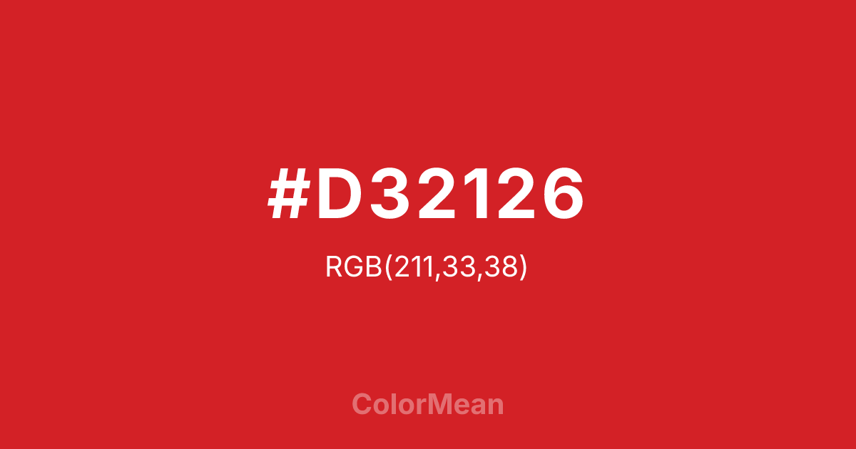 #D32126 color swatch