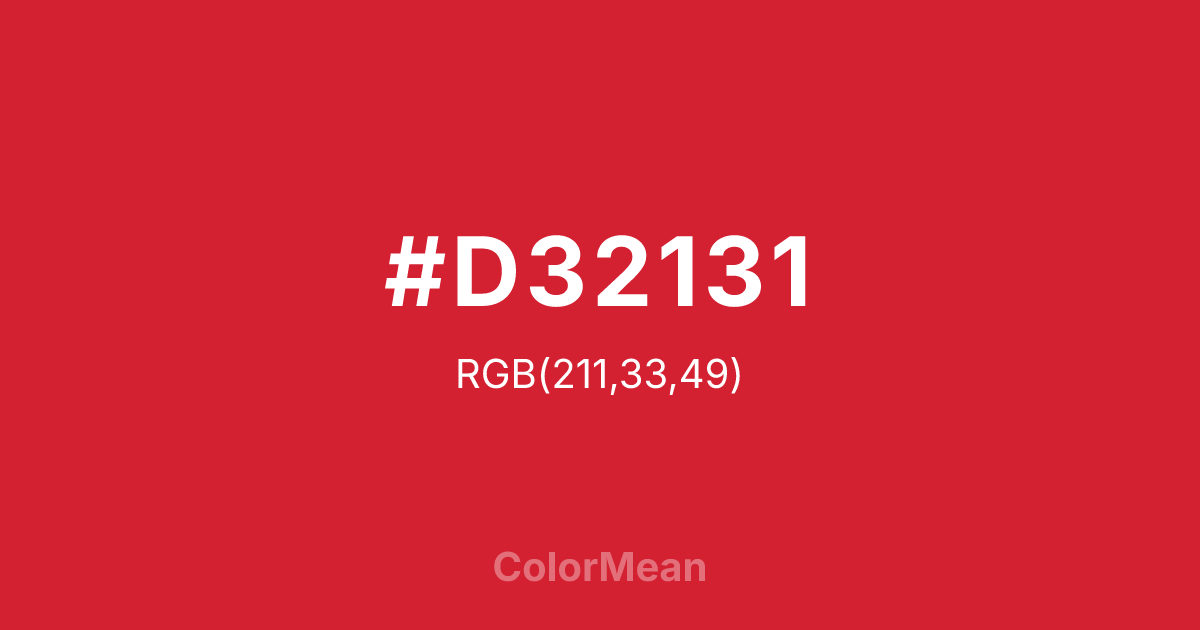 #D32131 color swatch