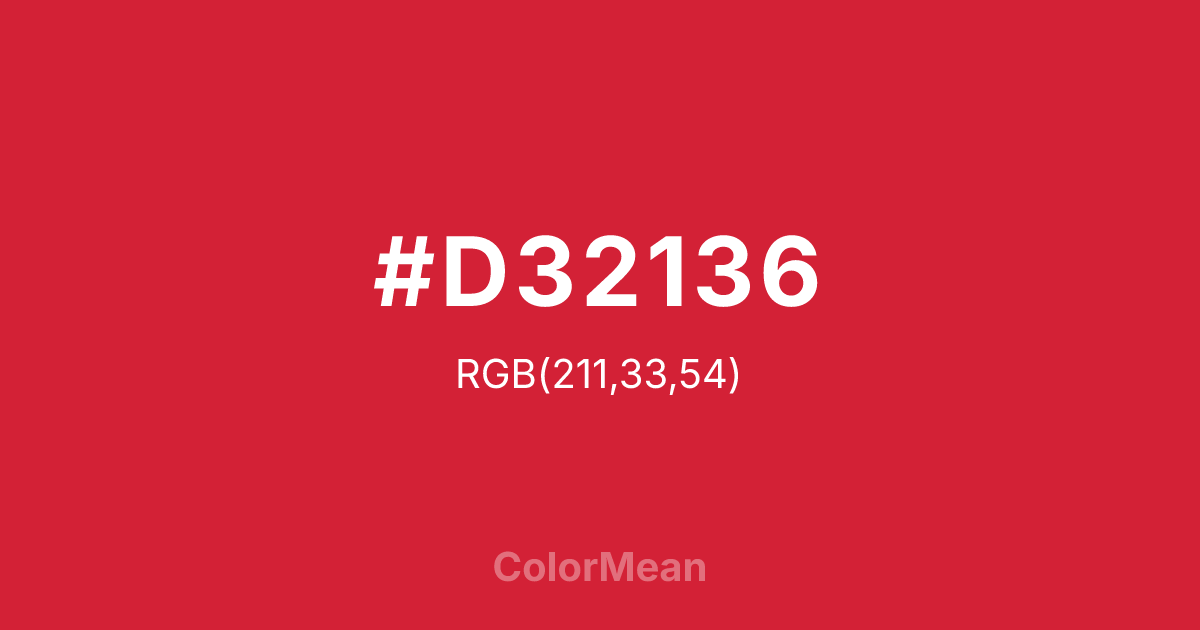#D32136 color swatch
