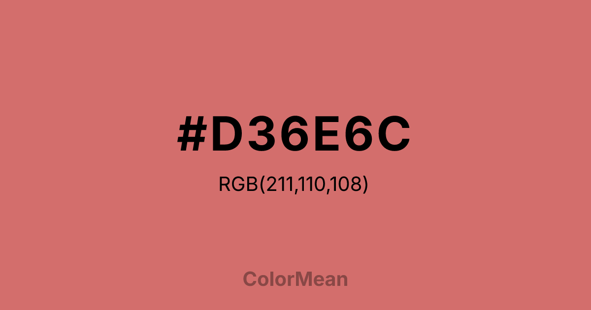 #D36E6C color swatch
