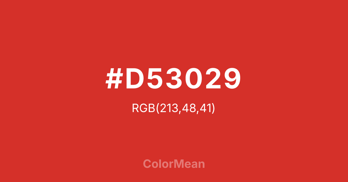 #D53029 color swatch