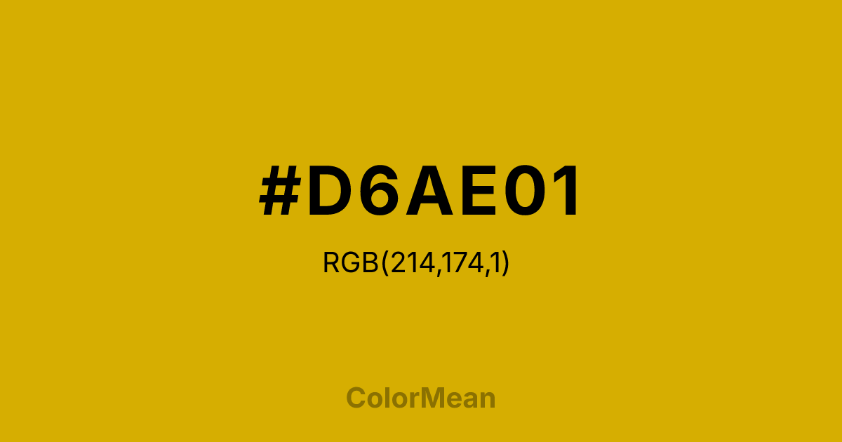 #D6AE01 color swatch