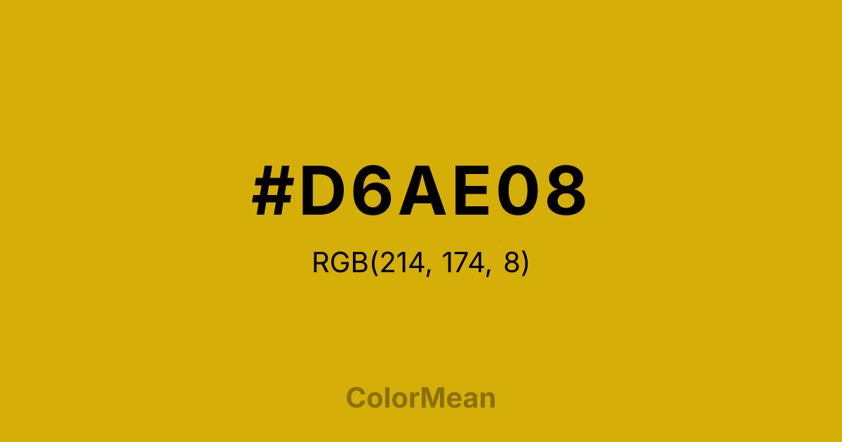 #D6AE08 color swatch