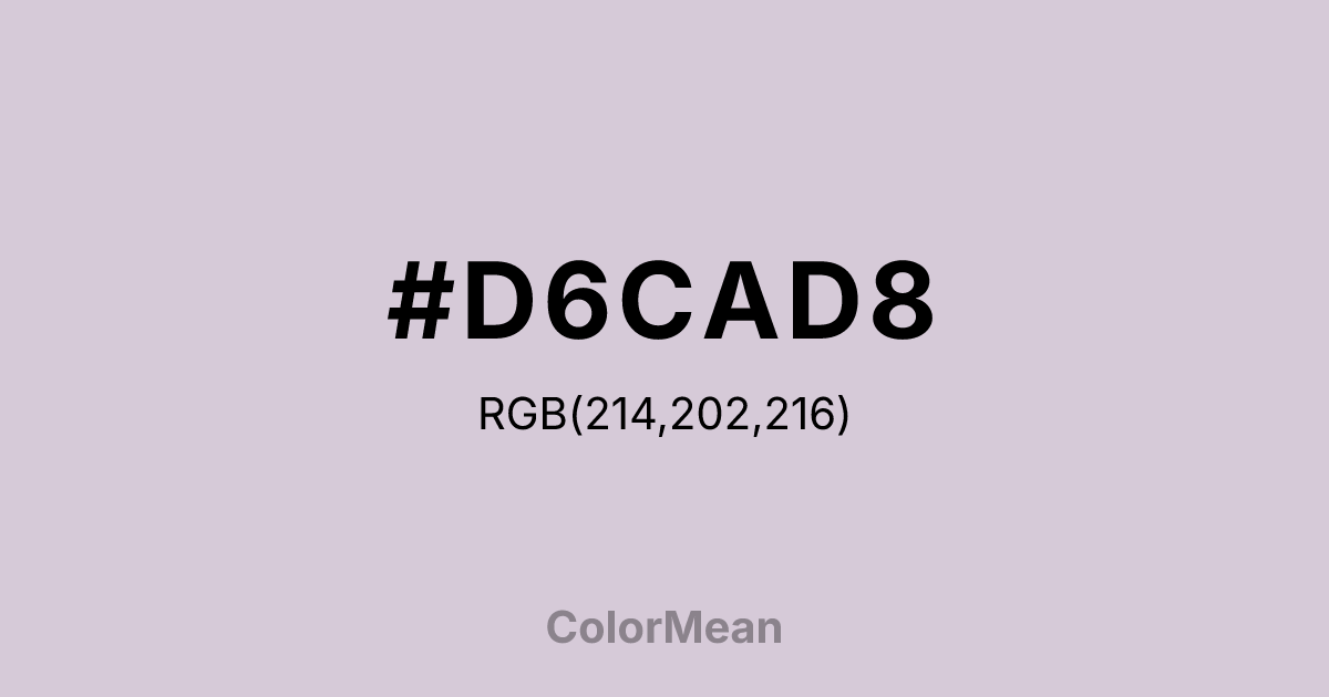 #D6CAD8 color swatch