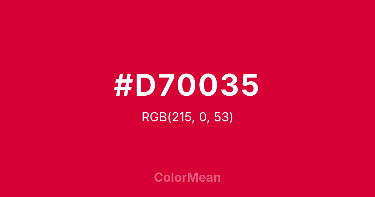 #D70035 color swatch