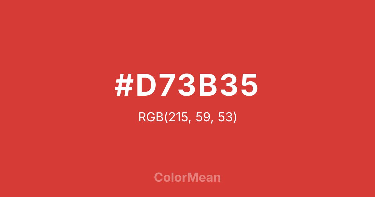 #D73B35 color swatch