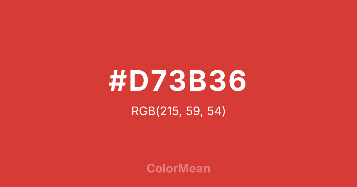 #D73B36 color swatch
