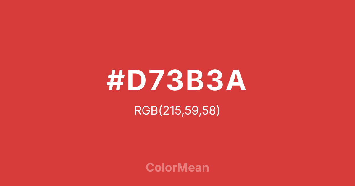 #D73B3A color swatch