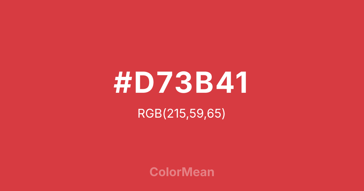 #D73B41 color swatch