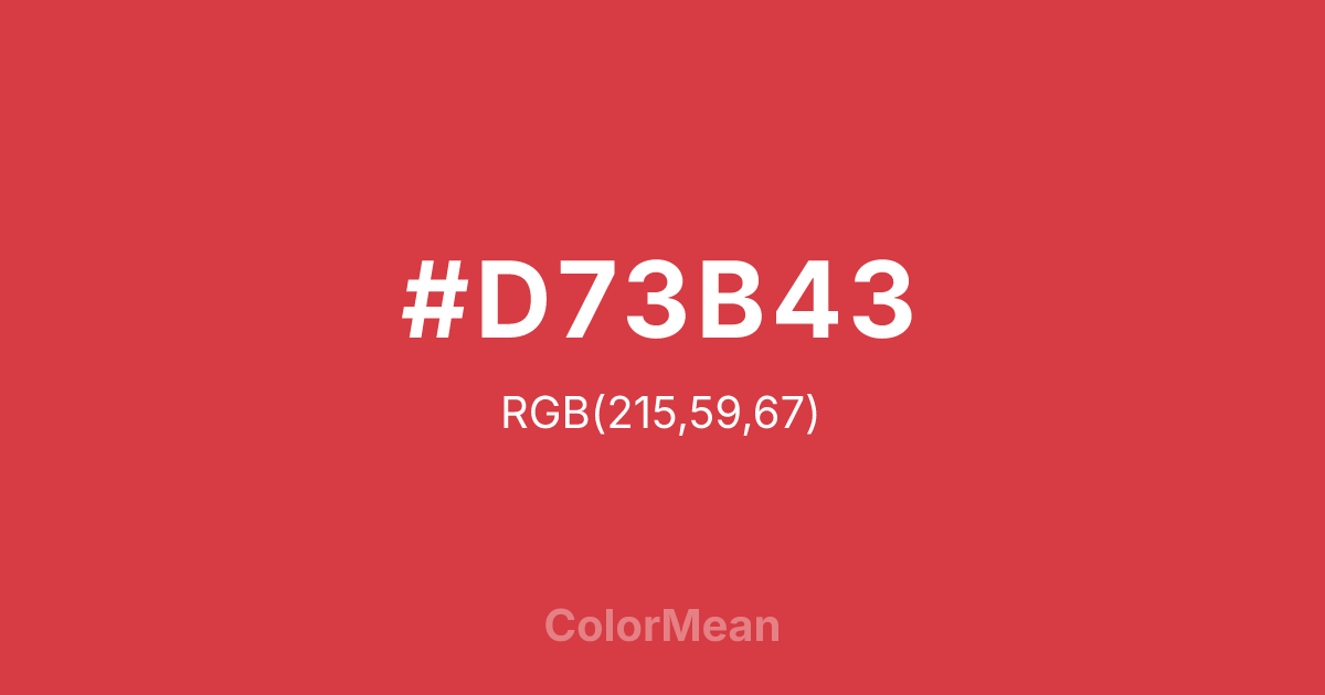 #D73B43 color swatch