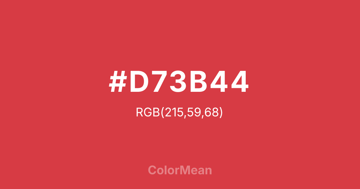 #D73B44 color swatch