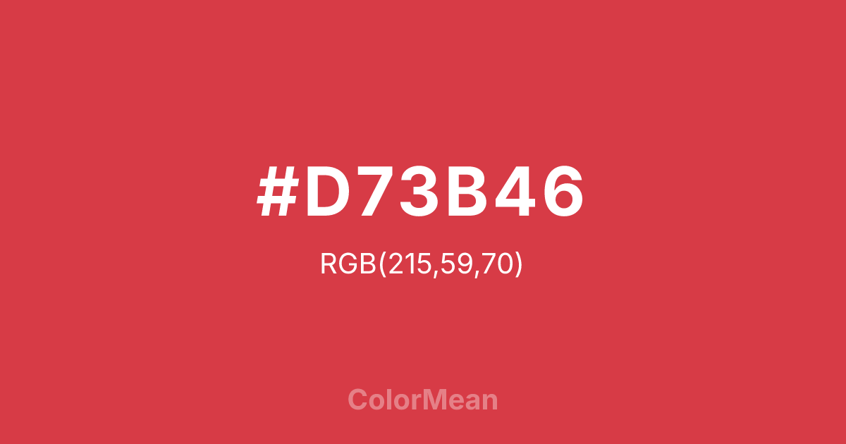 #D73B46 color swatch