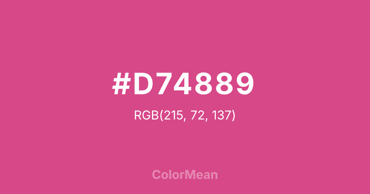 #D74889 color swatch
