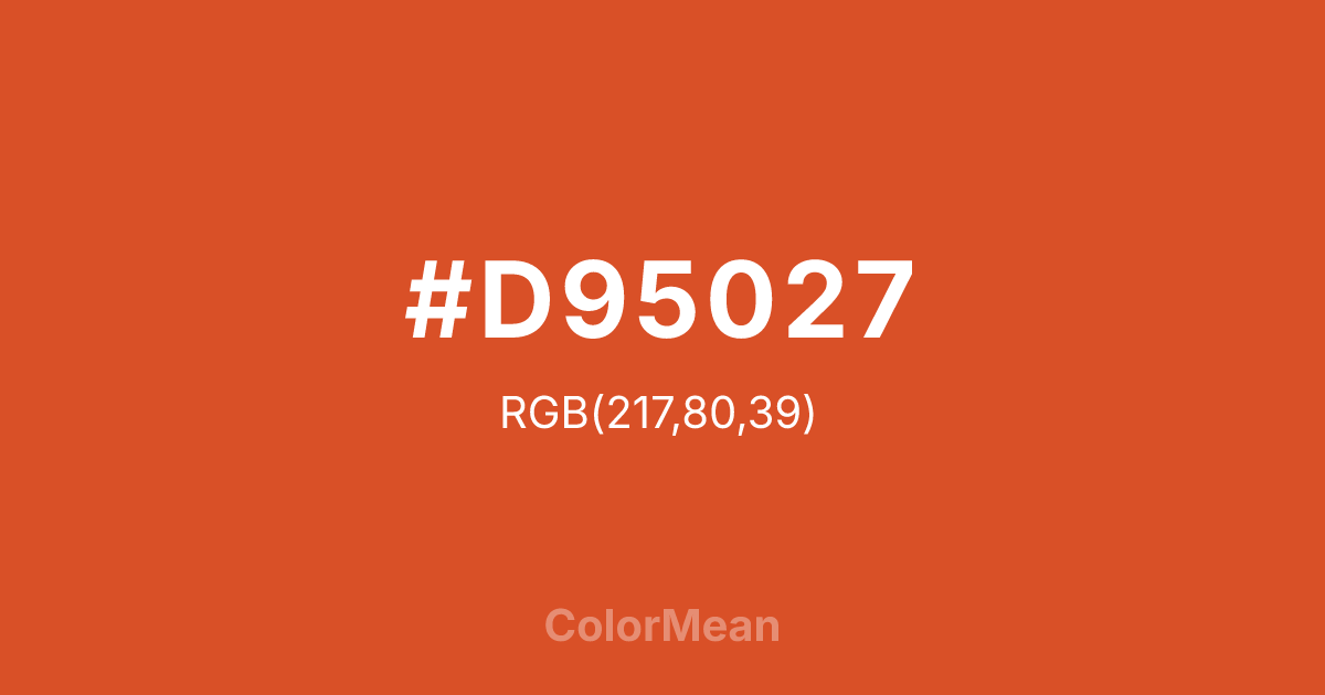#D95027 color swatch
