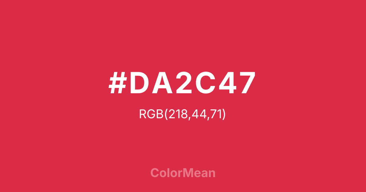 #DA2C47 color swatch