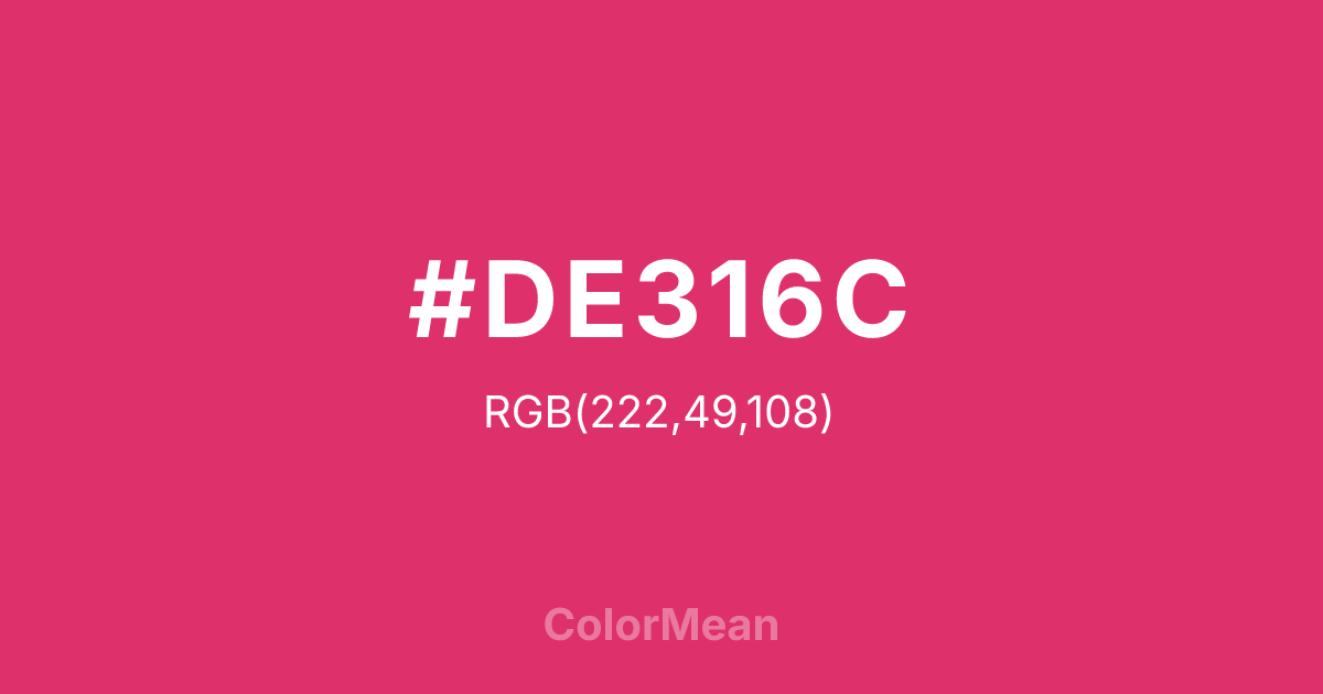 #DE316C color swatch