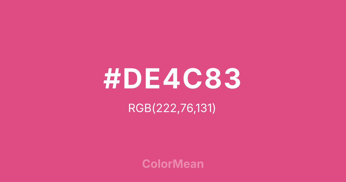 #DE4C83 color swatch