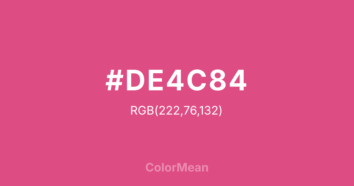 #DE4C84 color swatch