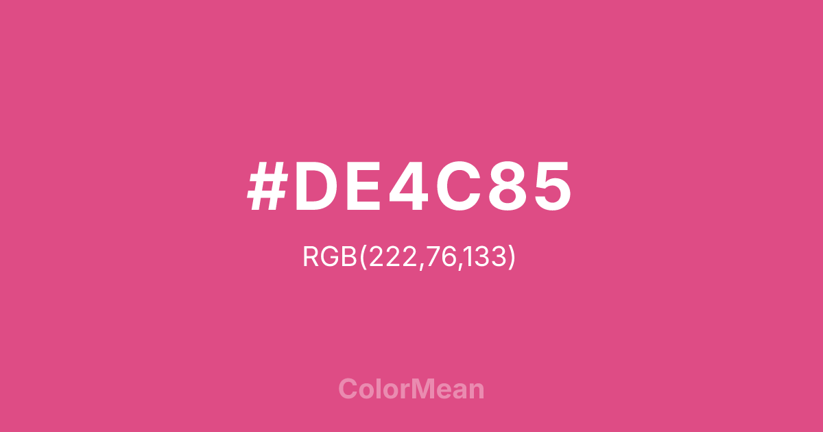 #DE4C85 color swatch
