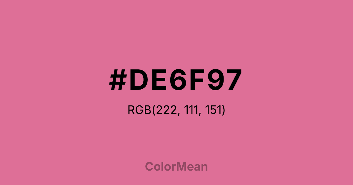 #DE6F97 color swatch