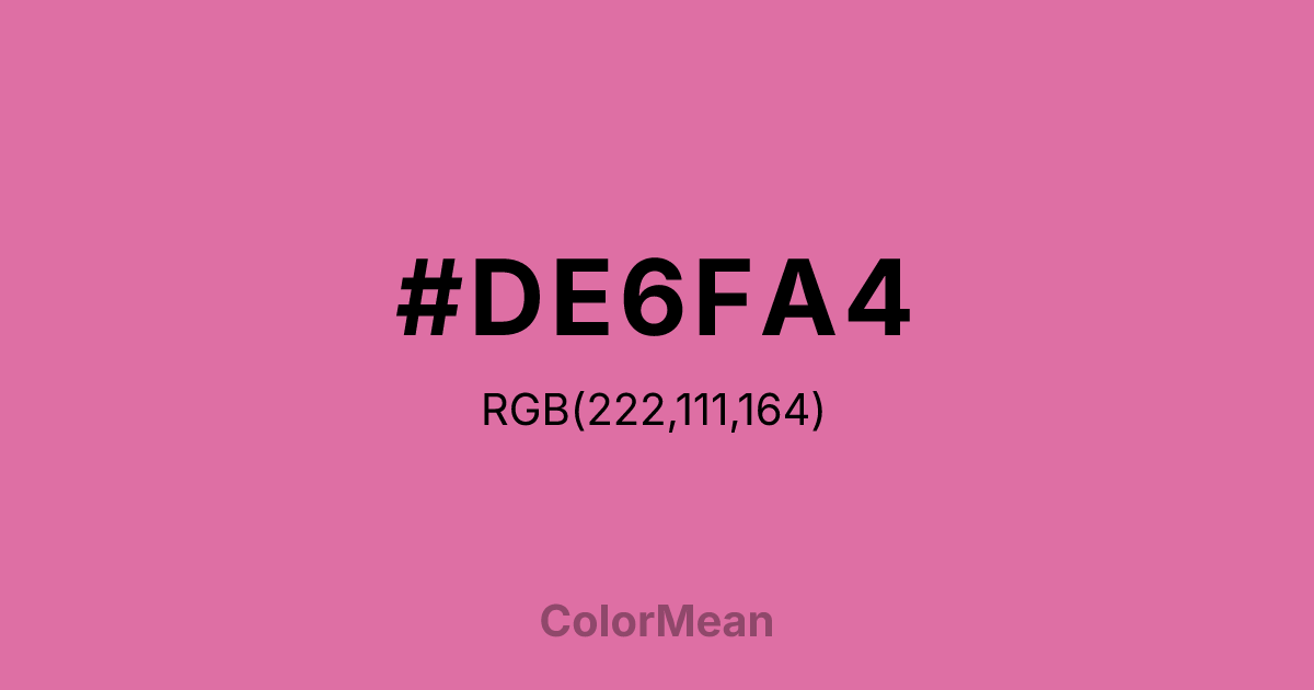 #DE6FA4 color swatch