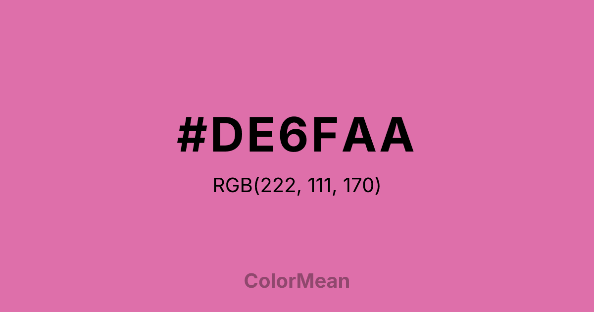 #DE6FAA color swatch