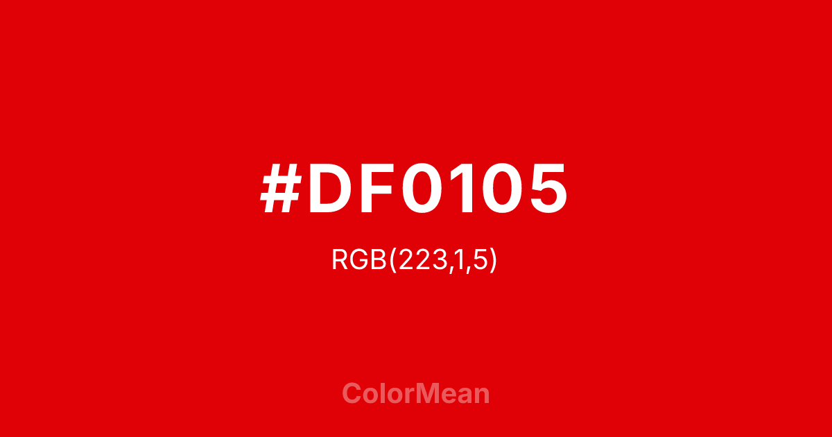 #DF0105 color swatch