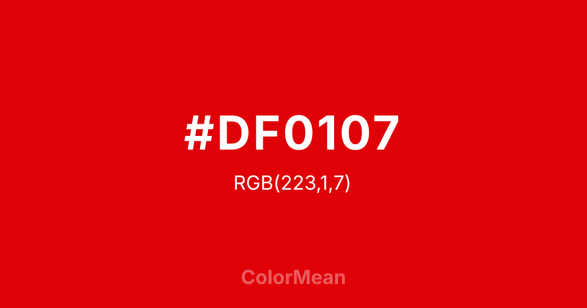 #DF0107 color swatch