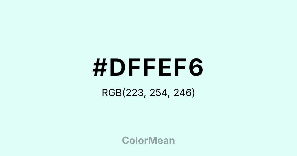 #DFFEF6 color swatch