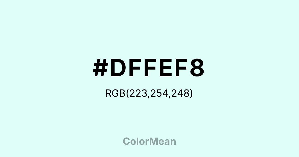 #DFFEF8 color swatch