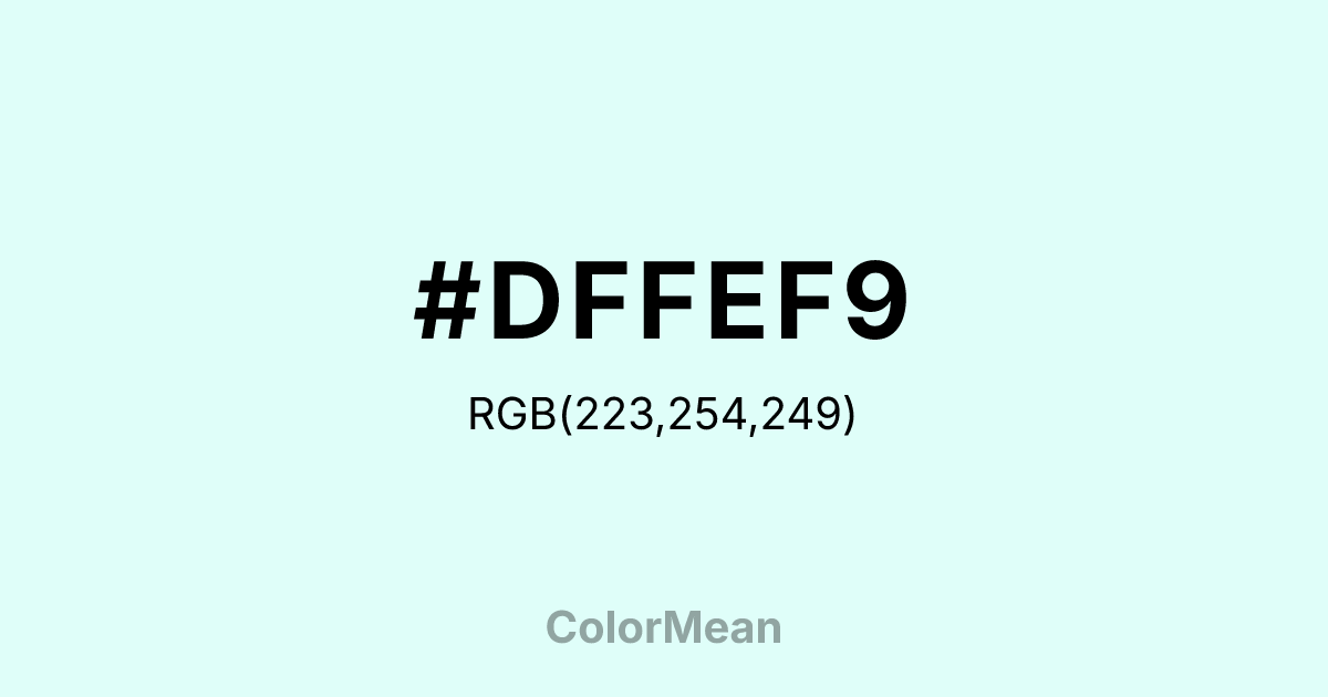 #DFFEF9 color swatch