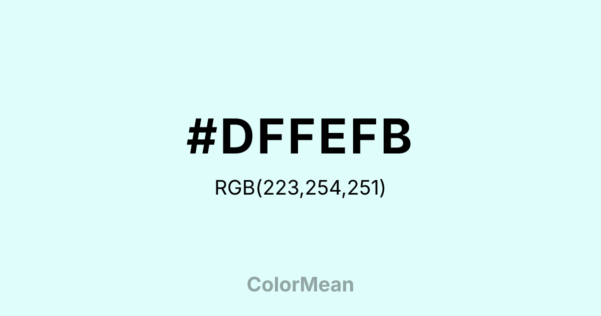 #DFFEFB color swatch