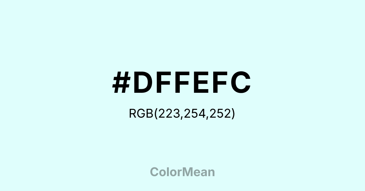 #DFFEFC color swatch