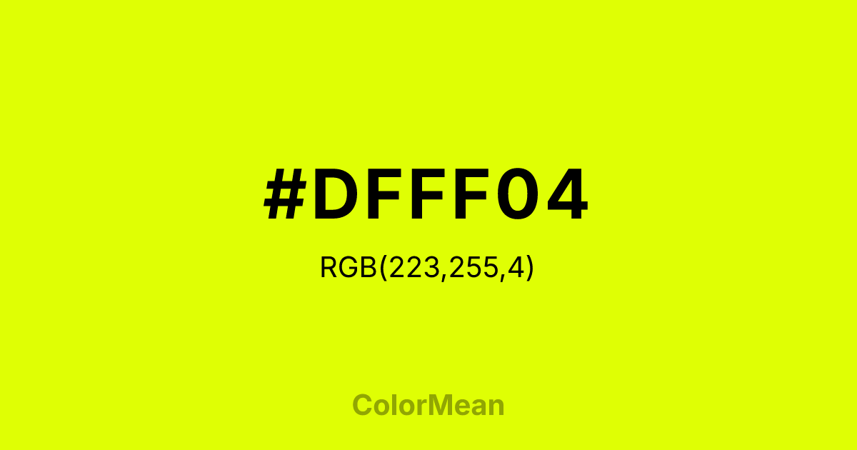 #DFFF04 color swatch