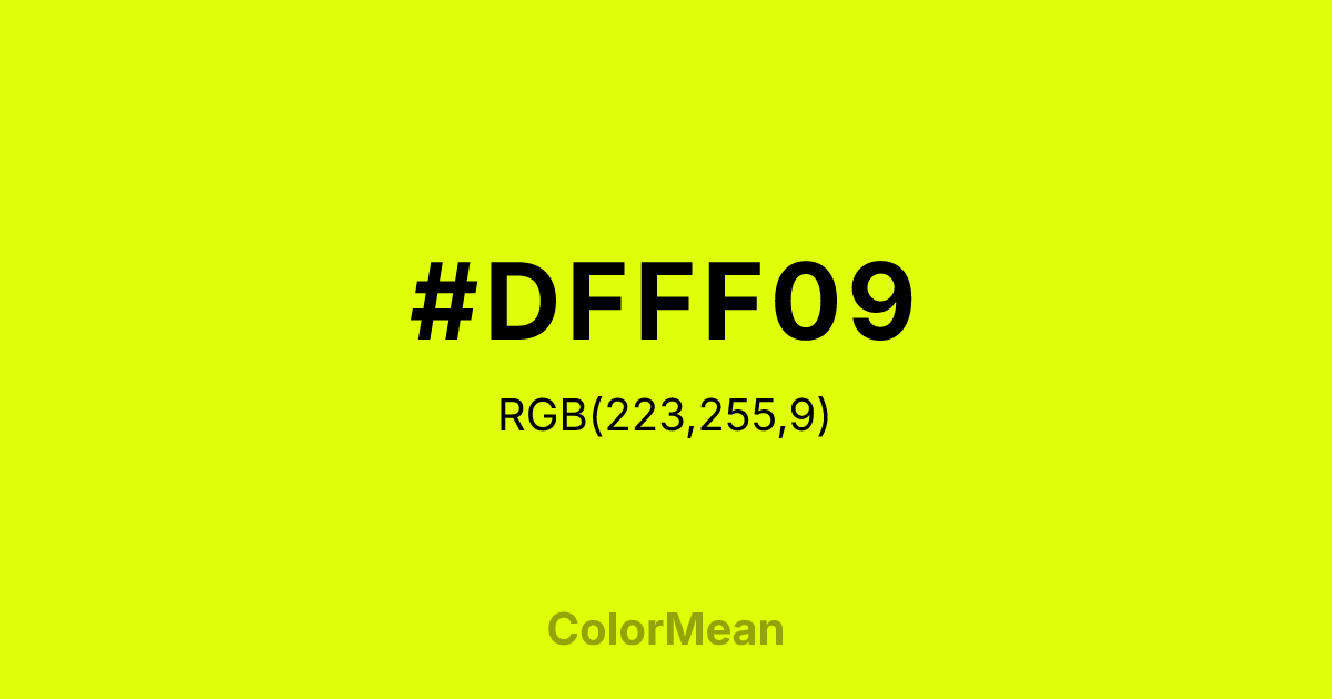 #DFFF09 color swatch