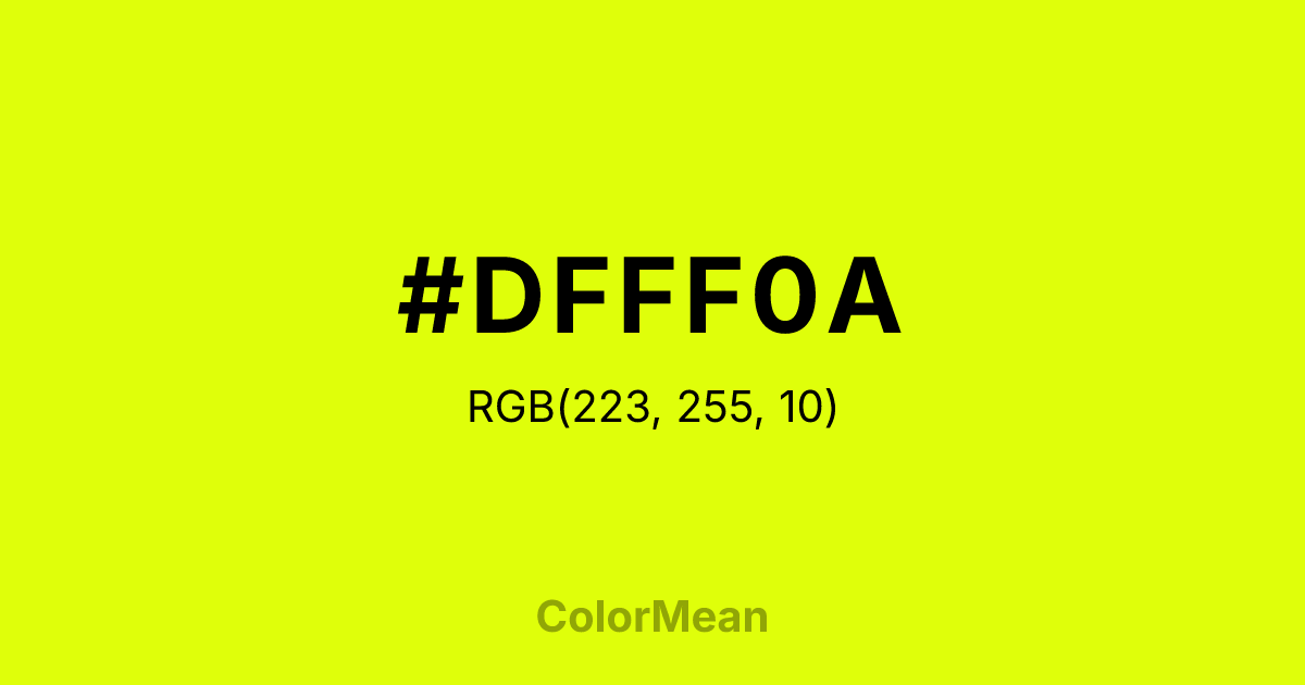 #DFFF0A color swatch
