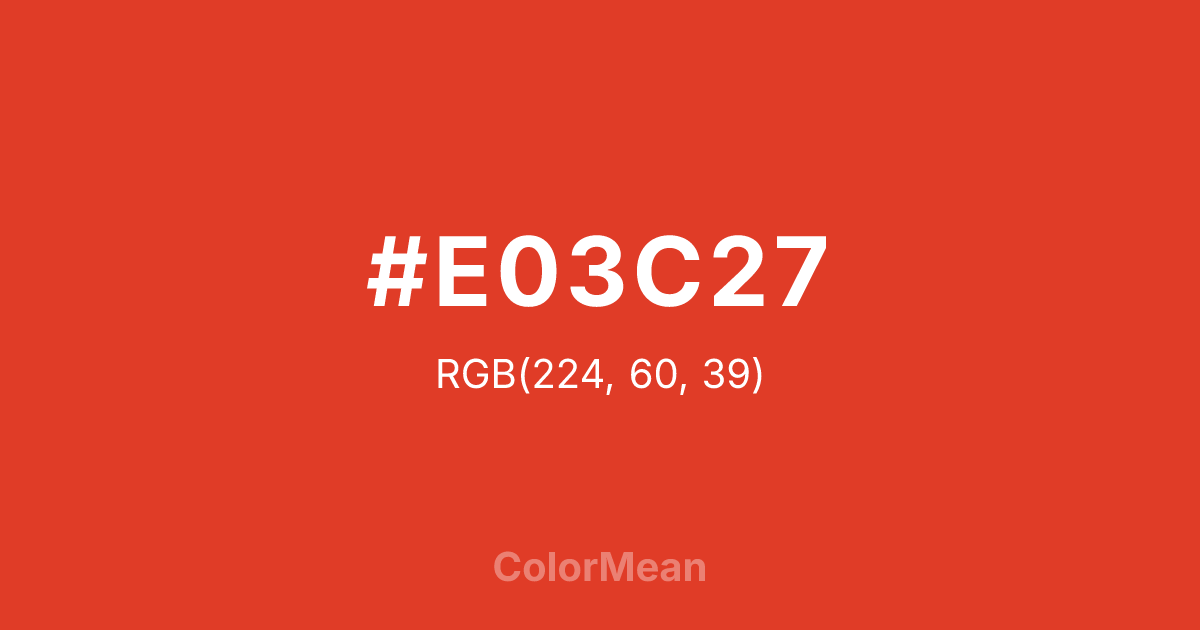 #E03C27 color swatch