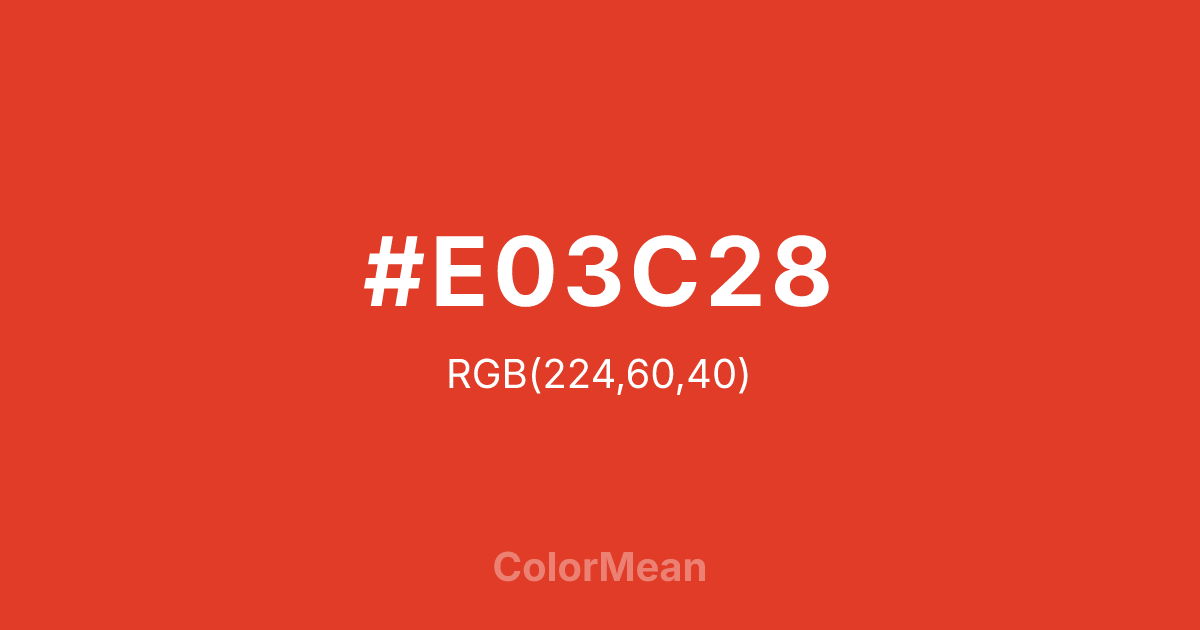 #E03C28 color swatch