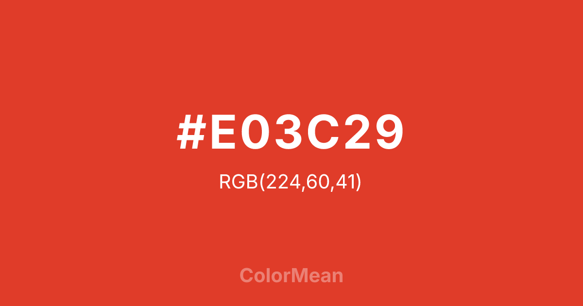 #E03C29 color swatch