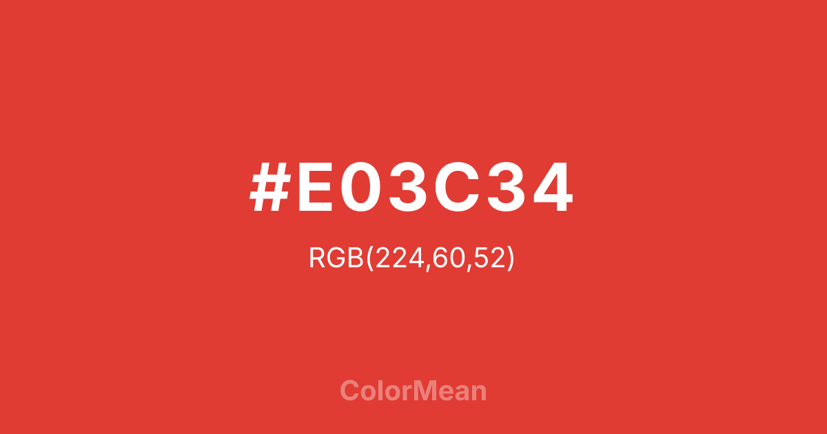 #E03C34 color swatch