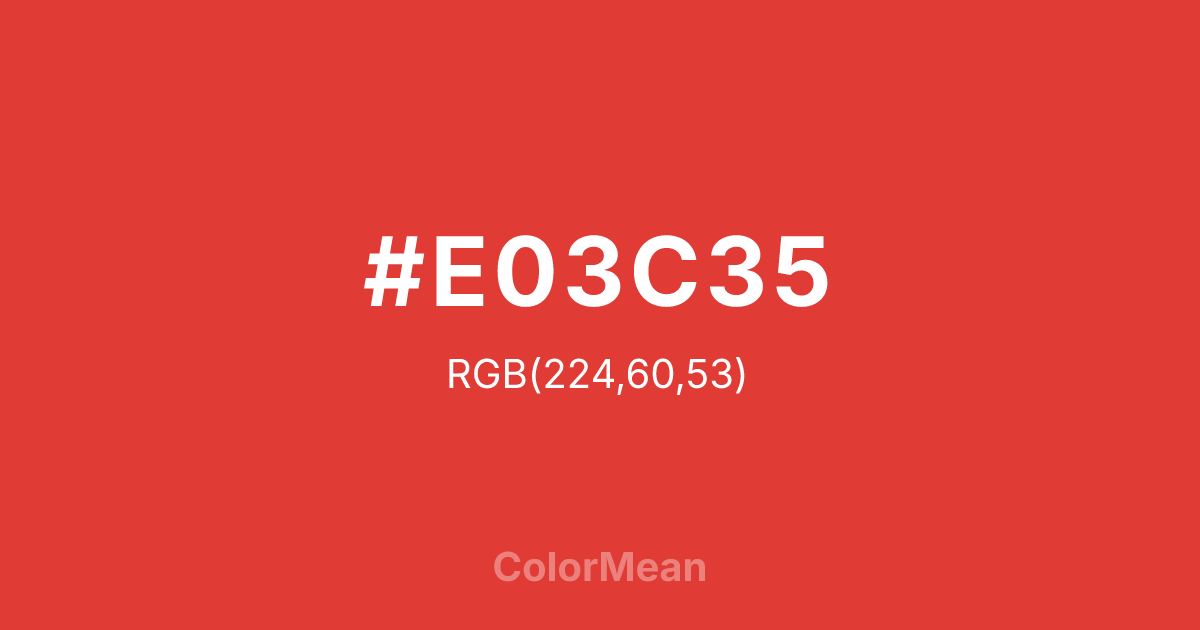 #E03C35 color swatch