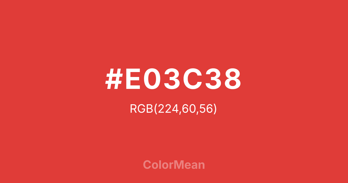 #E03C38 color swatch