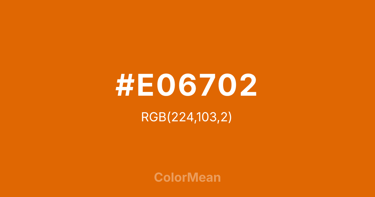 #E06702 color swatch