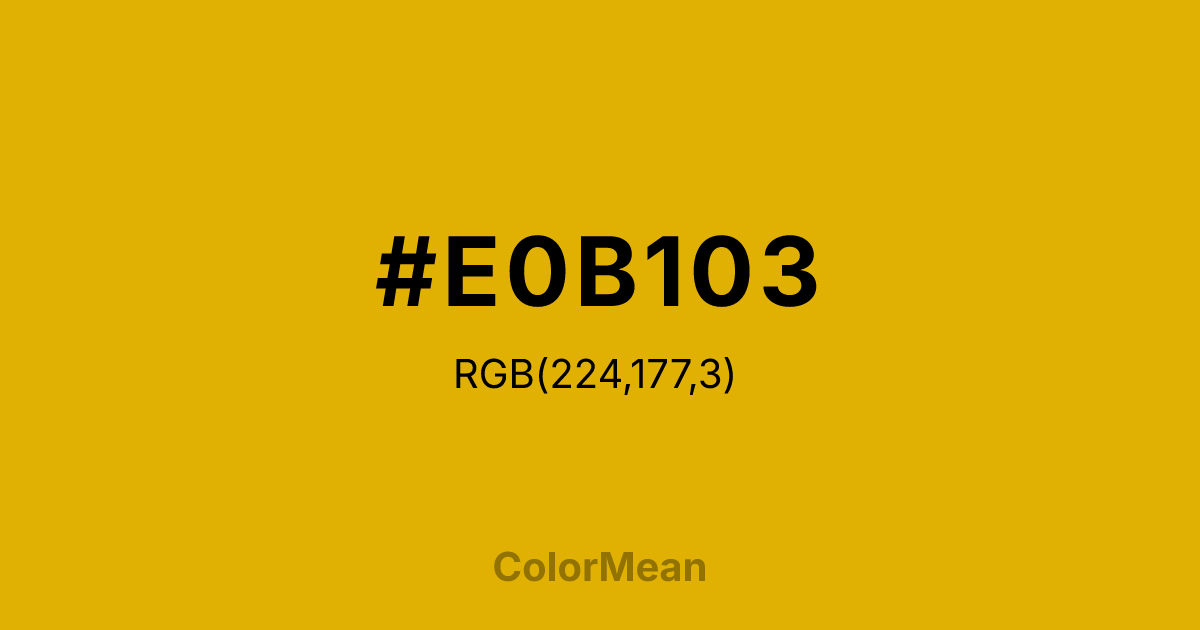 #E0B103 color swatch