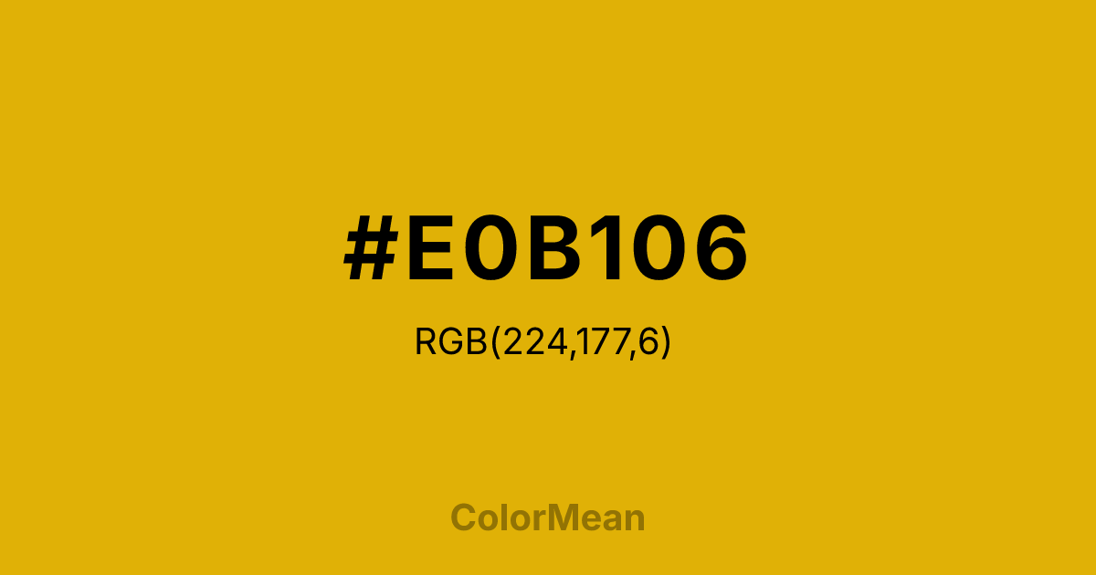 #E0B106 color swatch