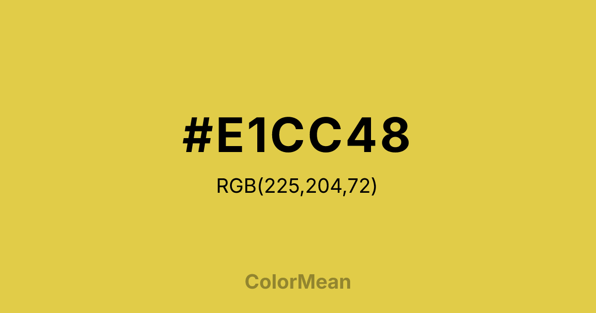 #E1CC48 color swatch